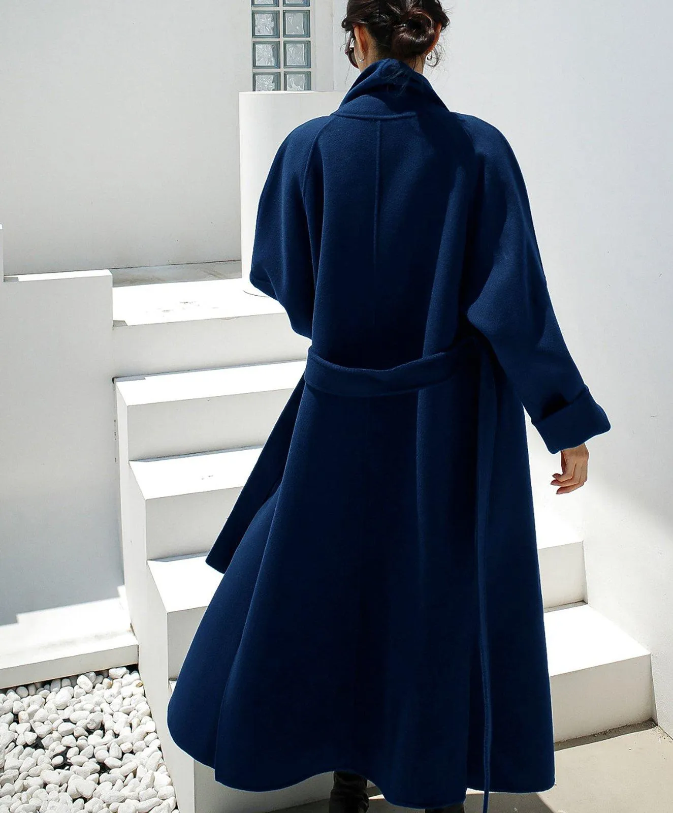 Women's Wool Wrap Coat,Gray Long Wool Coat,Belted Wool Overcoat,Camel Maxi Wool Coat,Blue Wool Long Coat,Plus size Coat,Black Long wool Coat