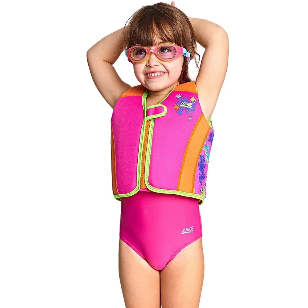 Zoggs Pink, Orange & Green Learn To Swim Swim Vest